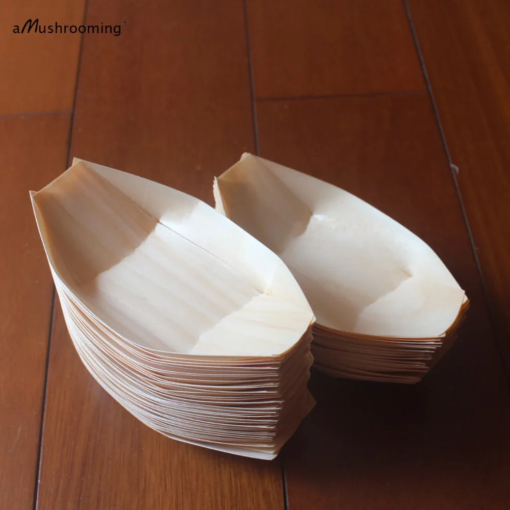 X50 одноразовый деревянный поднос для суши ресторанный еды фруктов свадьбы дня