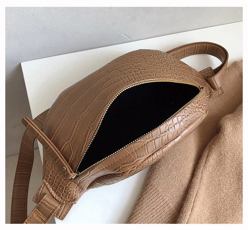 Модные женские нагрудные сумки New Trend Crocodile Messenger Сумка из искусственной кожи Fanny Pack Женские сумки на ремне с бананом