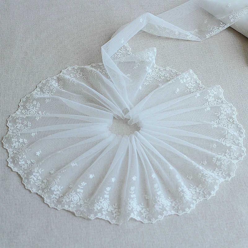 

2Yard offwhite Exquisite Embroidered Flower Lace Trim High Quality Lace Fabric DIY Craft&Sewing Dress Clothing Accessories