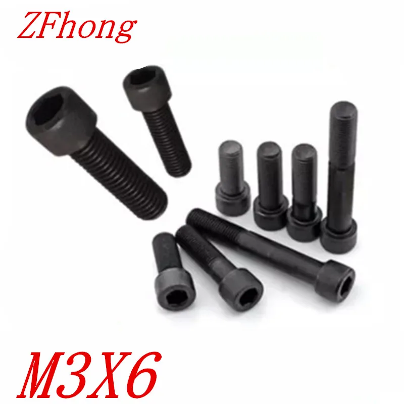 

500PCS DIN912 M3*6 M3 x 6 Grade 12.9 Black hex socket cap head screw