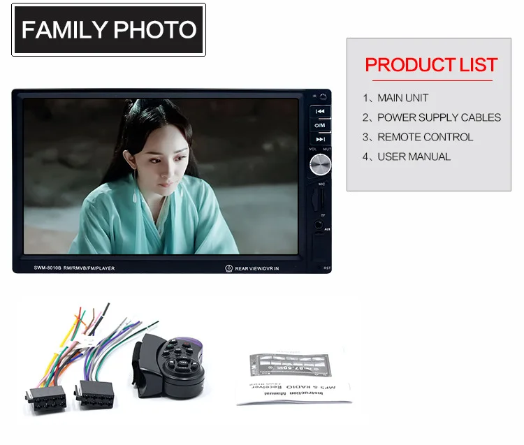 7" HD Player MP5 Touch Screen Digital Display Bluetooth Multimedia USB Car Radio Autoradio 2 Din Video | Автомобили и