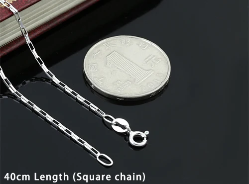 40cm Length Модная 1 мм Толстая коробка, волнистое ожерелье, подвеска, серебро 925 пробы, для мужчин и женщин, лучшая цепочка "друг", ожерелье, ювелирное изделие N42 - Цвет камня: 40cm Length