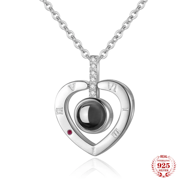 Ожерелье из стерлингового серебра S925 пробы романтическое ожерелье с проекцией