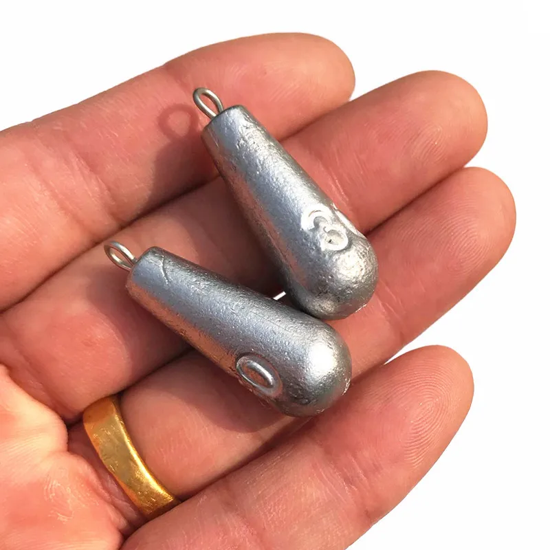 

Down Lead Sinker 10g 20g 30g 40g 50g 60g Water Drop Fishing Lure Accessories String Hook Explostion Hooks Tackle 1-3 Pieces Bag
