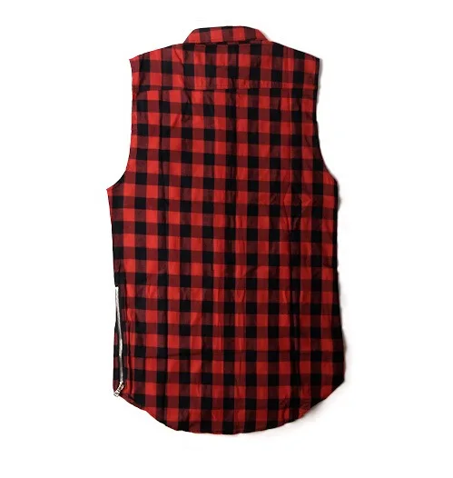 Мужская клетчатая рубашка Chris Brown черная удлиненная футболка без рукавов с