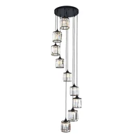 duplex long pendant ligith led crystal pendant lights american simple hotel spiral staircase modern personality pendant lamp