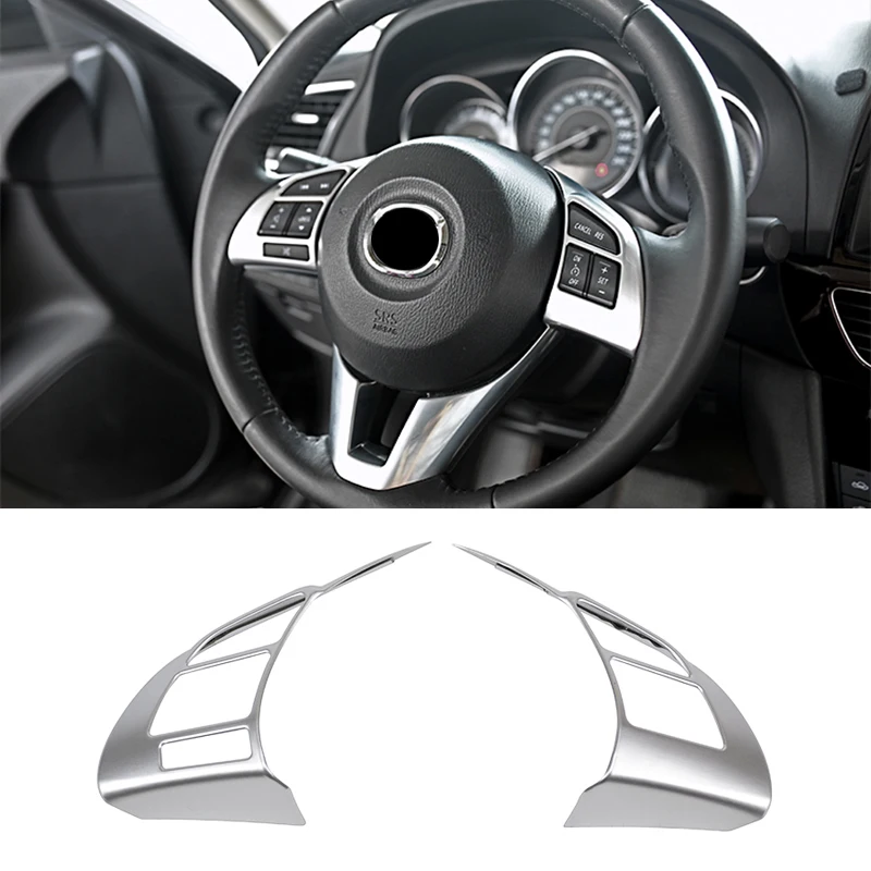 Подходит для Mazda 3 M3 Axela 2014 2015 2016 хромированная внутренняя панель рулевого колеса