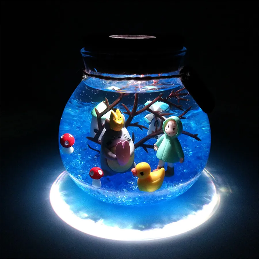 Thrisdar 3D Micro Landscape DIY Wish Bottle LED ночник морская мультяшная животная настольная лампа
