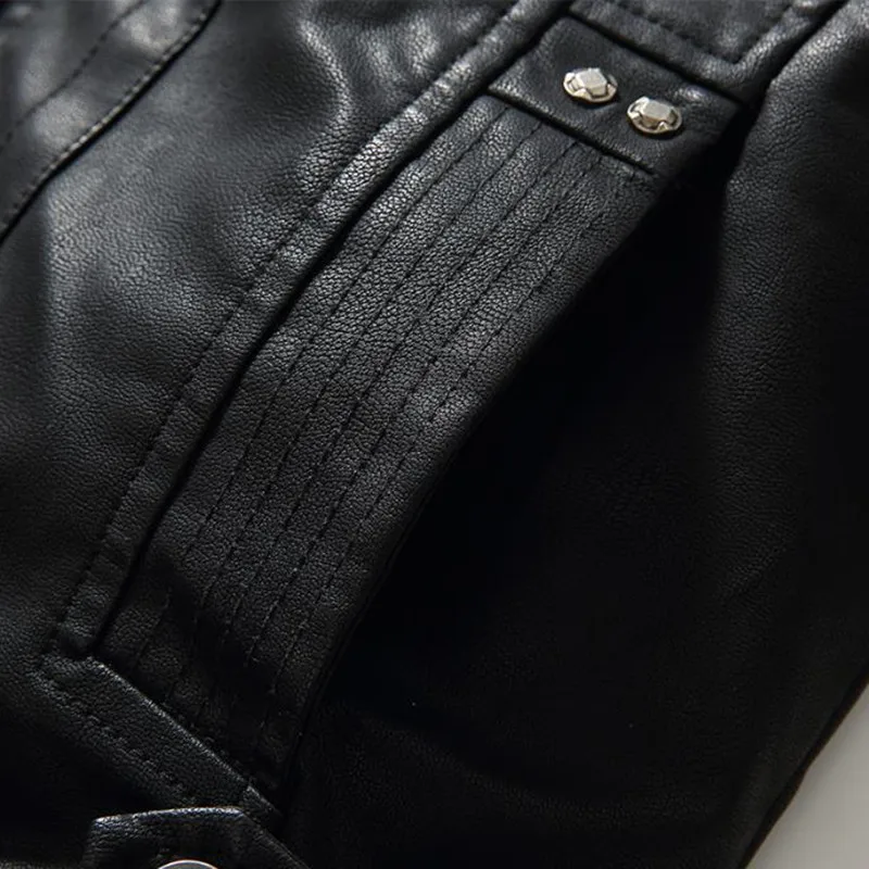 

TUOLUNIU New Autumn And Winter Male Motorcycle Leather Jacket Casual Jacket Windproof Coat Collar