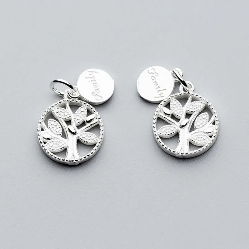 Pretty Craft полые серебряные Семейные Древо жизни 925 стерлингового серебра круглые