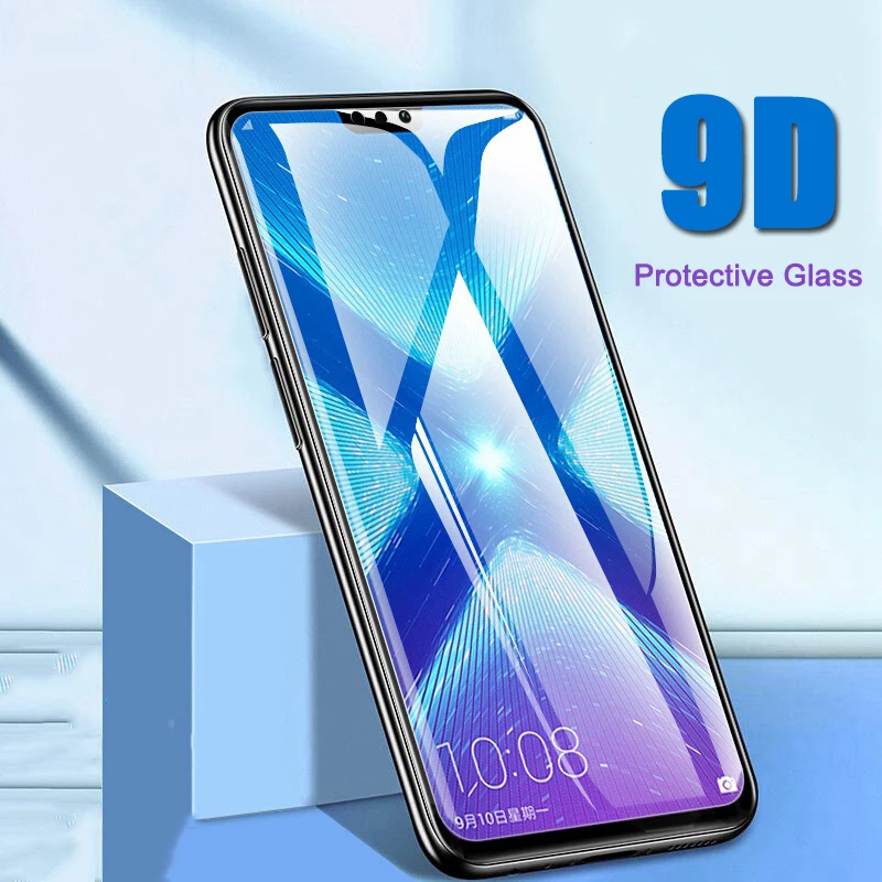 Защитное стекло закаленное 9D для Huawei Honor 8x 8c 8a pro 8s|Защитные стёкла и плёнки