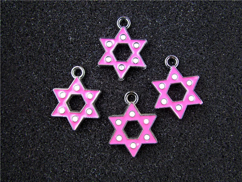 

AE741 Mix Color 100Pcs Alloy Metal Enamel Star of David Charms Pendant 25x19mm bead bead