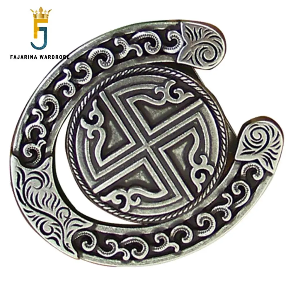 

FAJARINA New Arrival Unique Plate with Silvery Retro Style Belt Buckle Slide Buckles for 3.6-4.0cm Width Smooth Belt BCK015