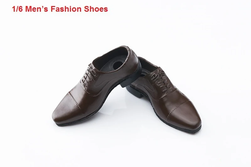 Мужская модная кожаная обувь в масштабе 1/6 с ножками внутри для 12-дюймовых