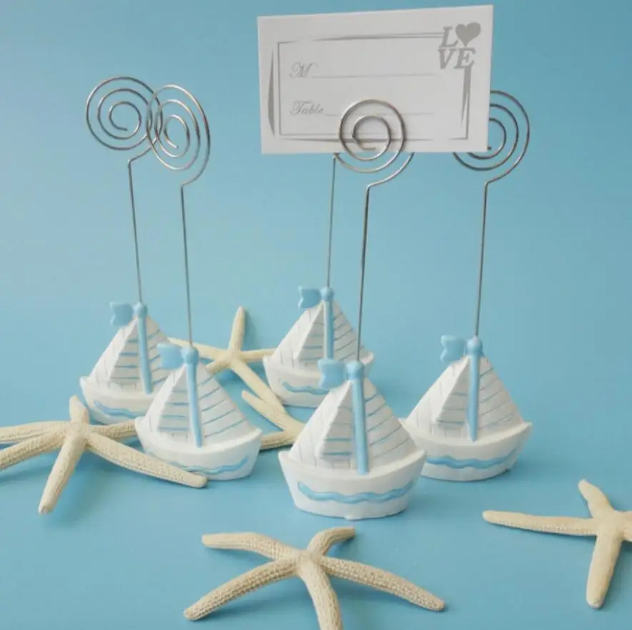 

10pcs Sailing boat Name Number Menu Table Place Card Holder Clip Wedding Baby Shower Party Reception Favor