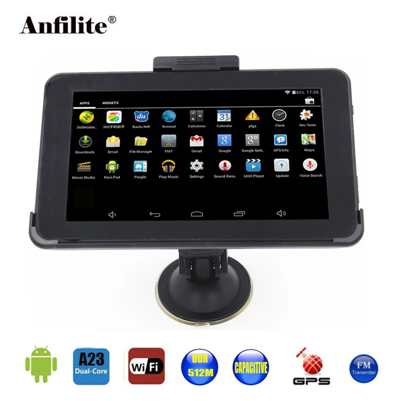 Anfilite 7 дюймов 800*480 емкостный DDR 512 М 16 ГБ автомобиля gps навигации Android 4.4.2 wifi