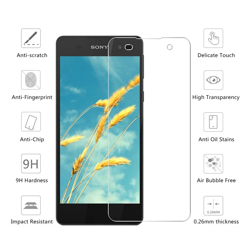 9H защитная пленка из закаленного стекла для Sony Xperia E5|Защитные стёкла и плёнки