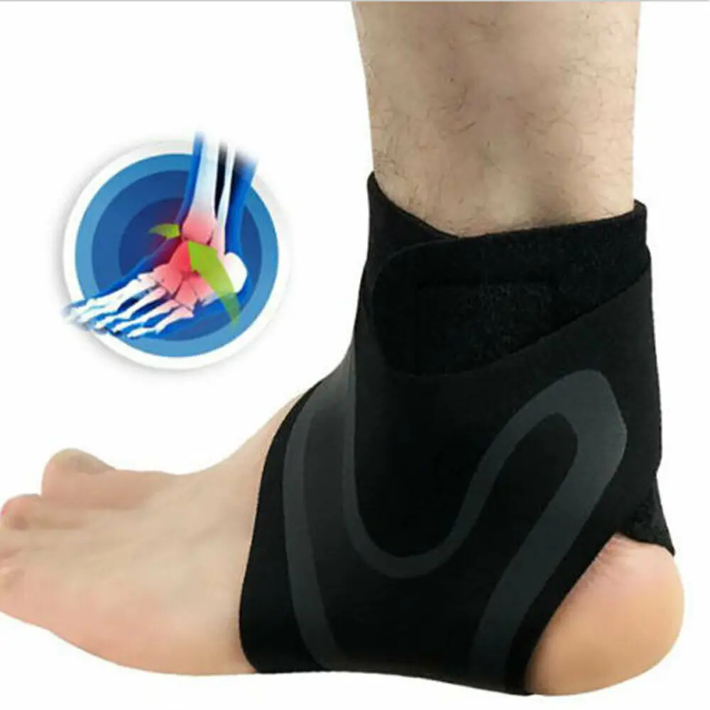 Left Foot Стиль модный горячий черный Регулируемый лодыжки Поддержка эластичные скобки защита футбол лодыжки Поддержка - Цвет: Left Foot