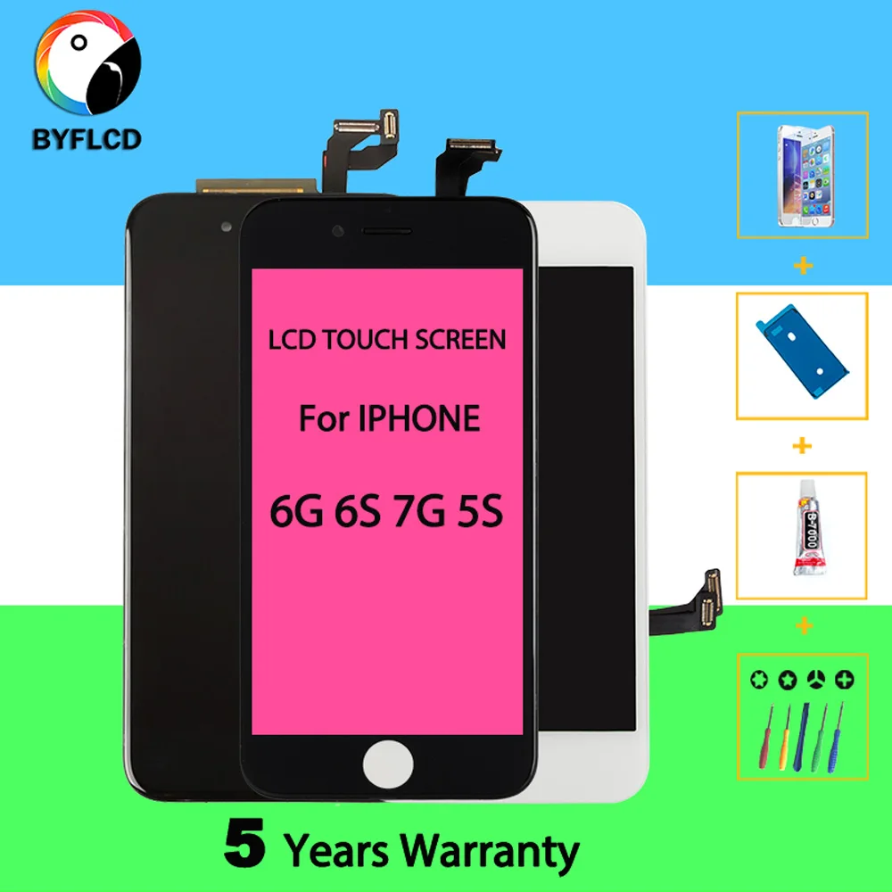 BYF мобильный телефон класса AAAAA lcd для iPhone 6 экран 4 7 дюймов 5S S дисплей сенсорный