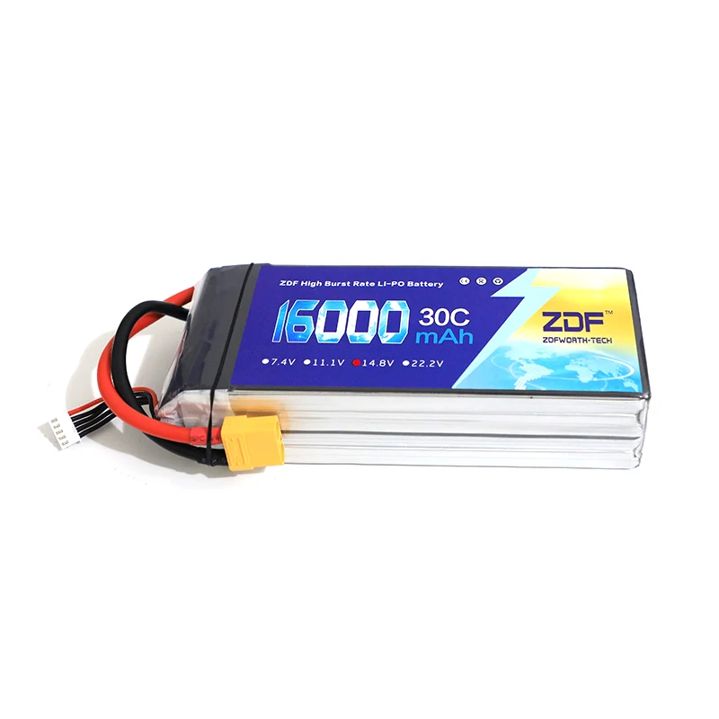 ZDF 16000mAh Lipo Аккумулятор 7,4 V 11,1 V 14,8 V 18,5 V 22,2 V 44,4 V 25C для большой нагрузки RC запчасти AKKU 2S 4S 5S 6S 12S 13S