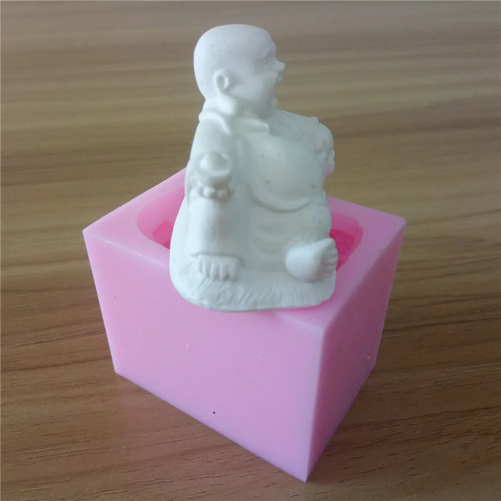 Китайская силиконовая форма для мыла Будды свечей Пищевая шоколада сахарного