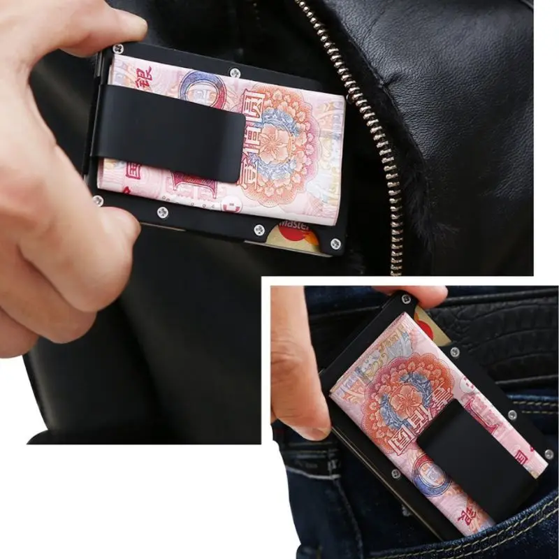 Модный мужской многофункциональный держатель для карт с RFID блокировкой кошелек