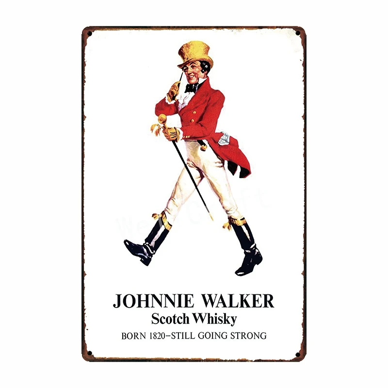 [ WellCraft ] johnnie walker whisky Metal Sign Wall Poster Sticker Party Decor for Pub bar Mural Iron Plaque Painting FG-237 - Цвет: WA 3106