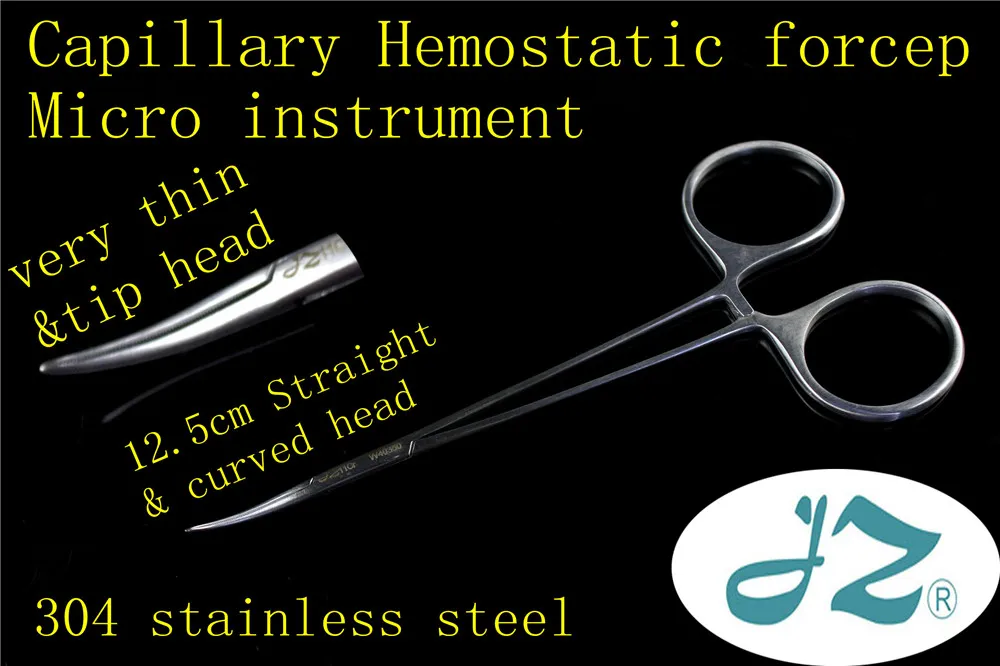 JZ medical surgical instrument Tiny vessels capillary Hemostatic forceps eye micro tool very thin tip head 12.5cm Hemostat Plier