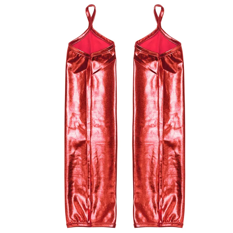 Red Новое поступление, модные женские, дамские, Wetlook, лакированная кожа, тянущиеся, без пальцев, длинные перчатки для Хэллоуина, вечерние, костюмы для косплея - Цвет: Red