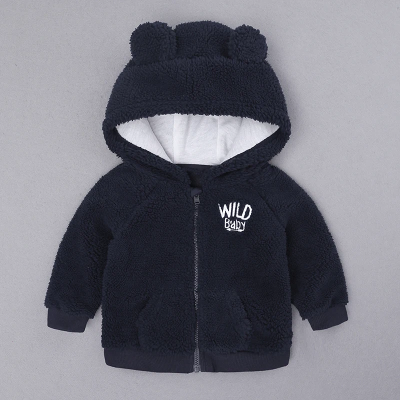 Autumn Winter Newborn Infant Baby Boys Girl Cartoon Ear Hooded Pullover Tops Warm Clothes Coat children kids clothes MBT076