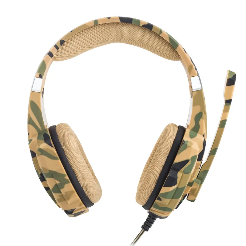 Игровые наушники KOTION G9600 с камуфляжной расцветкой и стереозвуком, игровая гарнитура Шум шумоподавления наушники с микрофоном светодиодный свет для PS4/PC/Xbox One/iPad