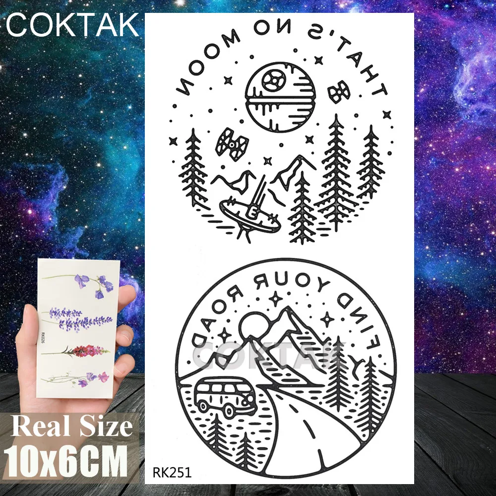 CRK251 Акварельные Временные татуировки астронавт, наклейки, поддельные боди-арт, лист руки, татуировки, Переводные геометрические Галактики для взрослых, реалистичные татуировки - Цвет: CRK251