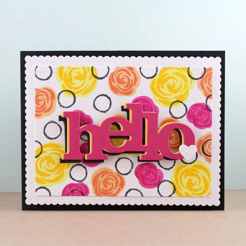 Новый металлический трафарет с надписью Hello для скрапбукинга