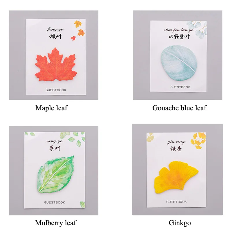 Креативные липкие нотки с имитацией листьев классная доска для записей бумажная