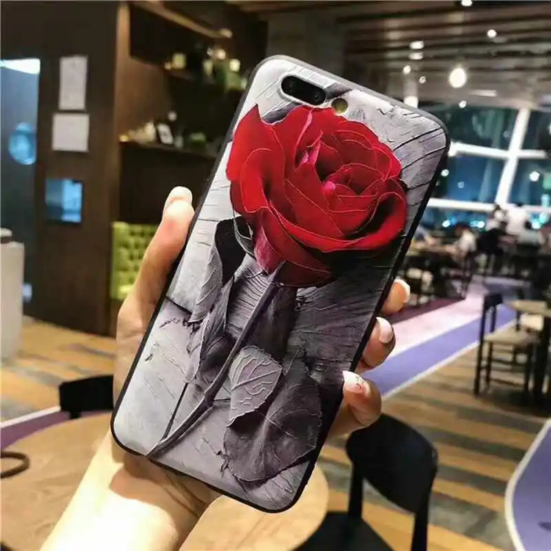 3D рельефные розовые женские чехлы для iPhone 6s X 10 plus 7 6 8 чехол кремнеземный