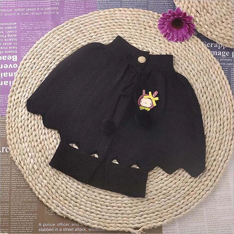 Праздничный вязаный плащ-накидка для маленьких девочек детская одежда детей