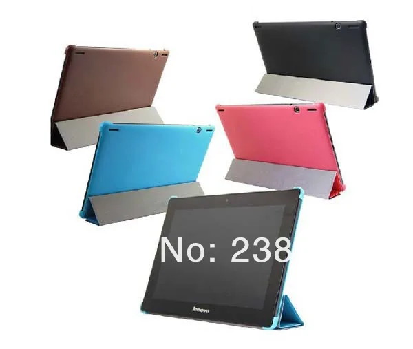Slim Stand Fold Sleep/Wake Book Funda Leather Case For Lenovo Ideatab S6000 S6000H S6000F S6000G Tablet + Clear Screen Protector |