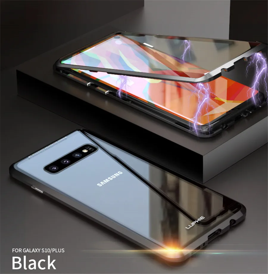 Для samsung Galaxy S10 5G S10 плюс S10e чехол 360 градусов полный Магнитная Крышка передняя и задняя Стекло чехол для Galaxy S9 плюс Чехол на магните