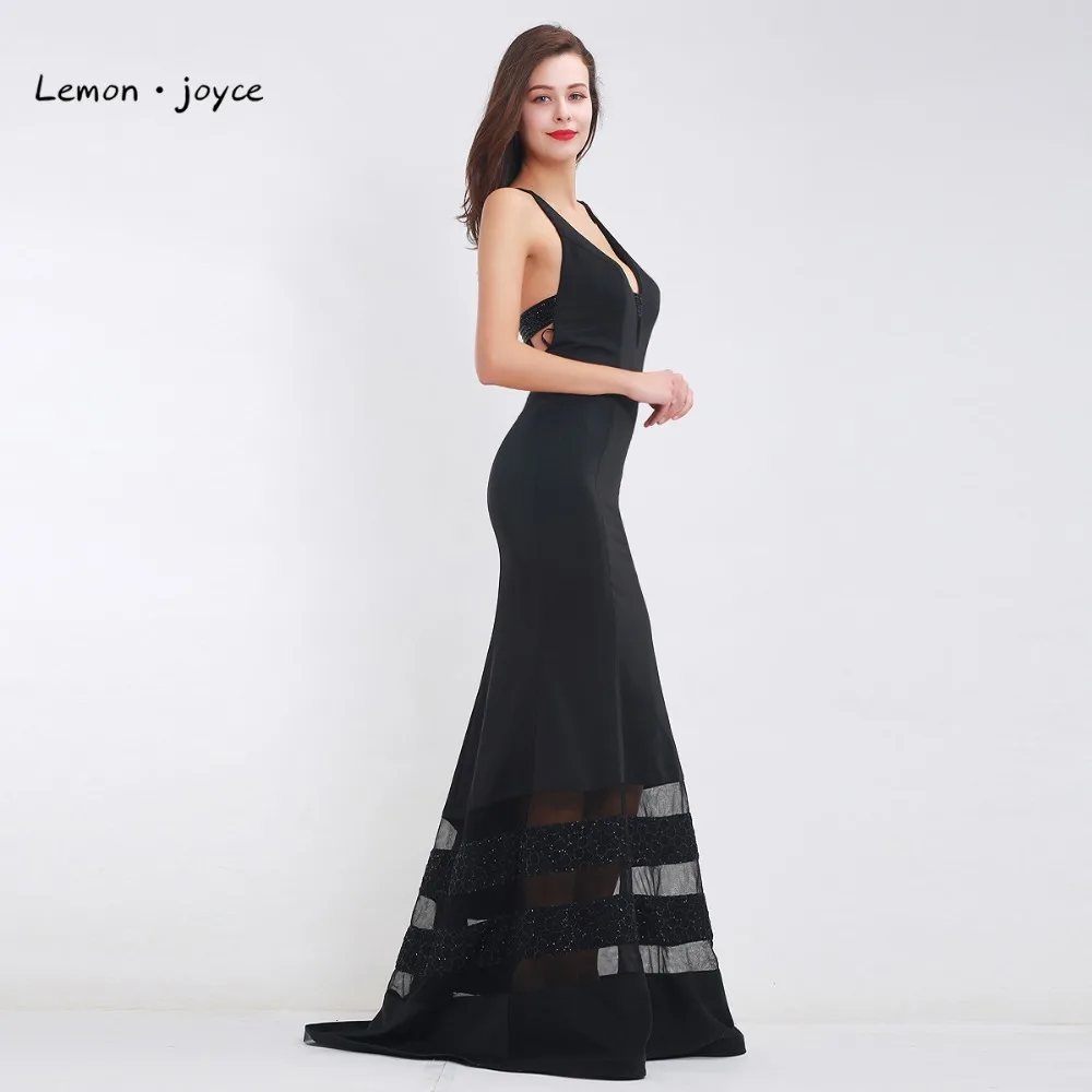 Длинное черное вечернее платье 2020 женские сексуальные платья с глубоким вырезом
