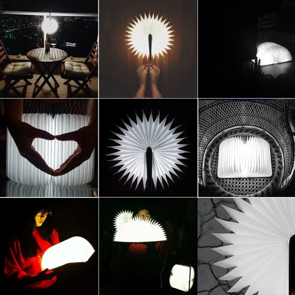 5 видов цветов Складная книга свет USB перезаряжаемая люстра настенный