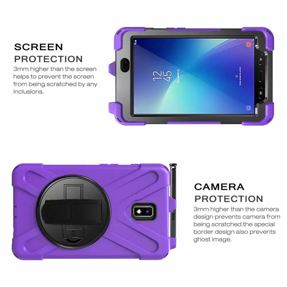 Чехол-броня для samsung Galaxy Tab Active 2 8,0 SM-T395 T390, ремешок на руку, вращающийся на 360, чехол-подставка, чехол для samsung T390 T395, чехол