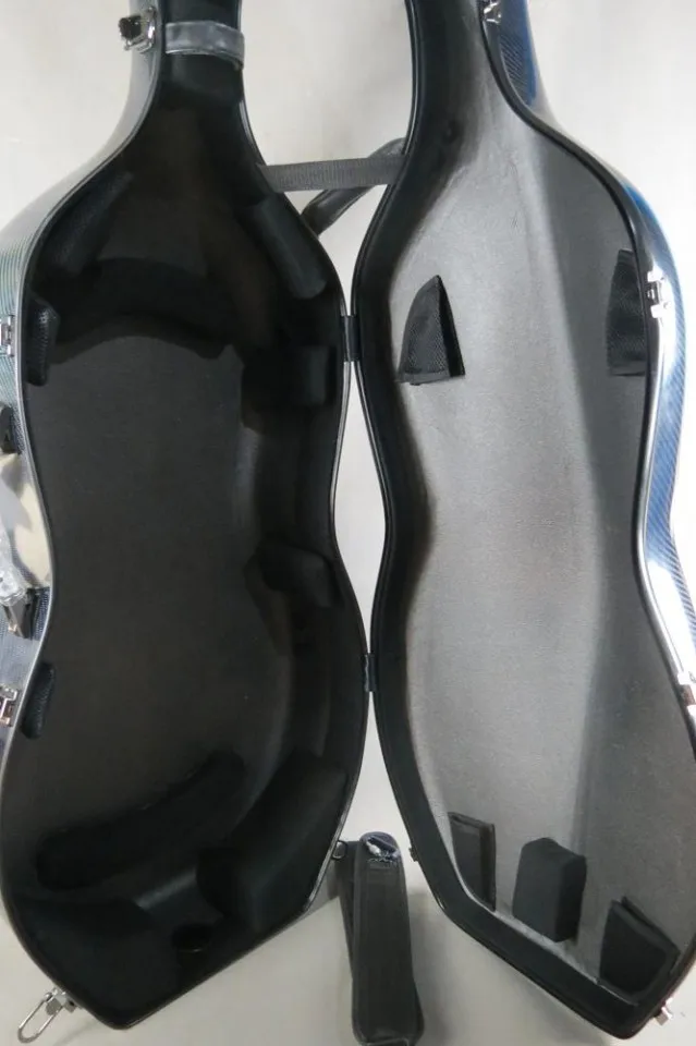 Красивый чехол для виолончели из настоящего углеродного волокна синего цвета 4/4