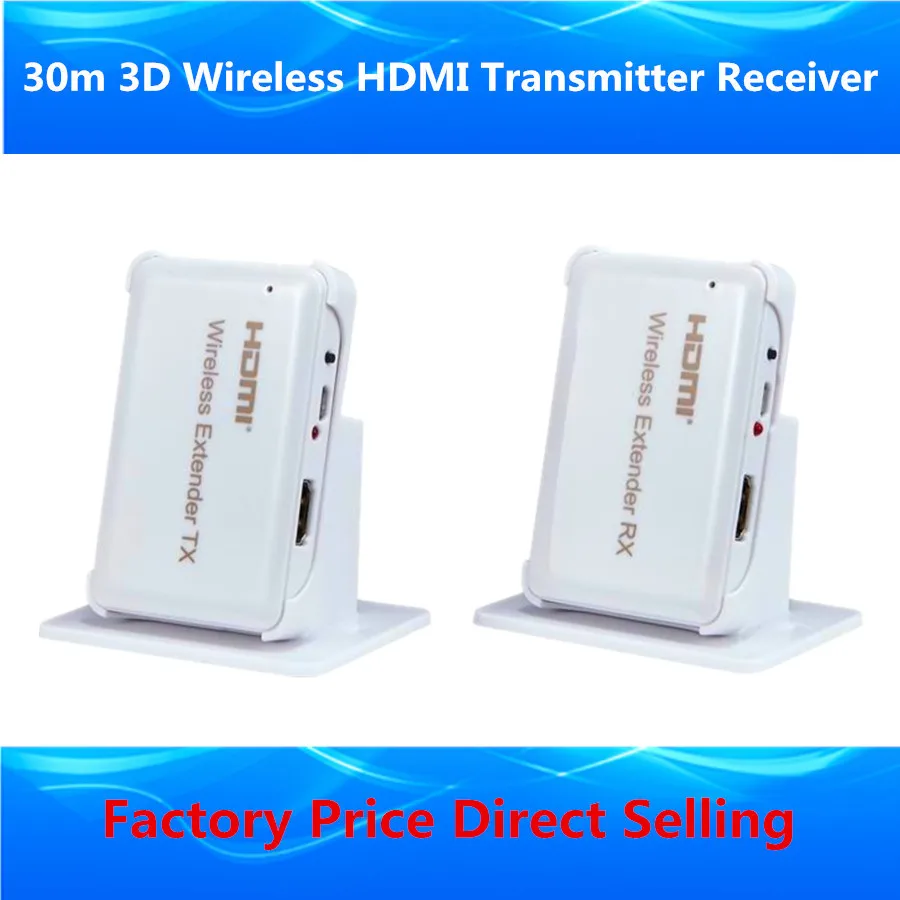 Full HD 1080 P Беспроводной HDMI удлинитель 30 м HDMI1.4 3D WI-FI отправитель приемник передатчик