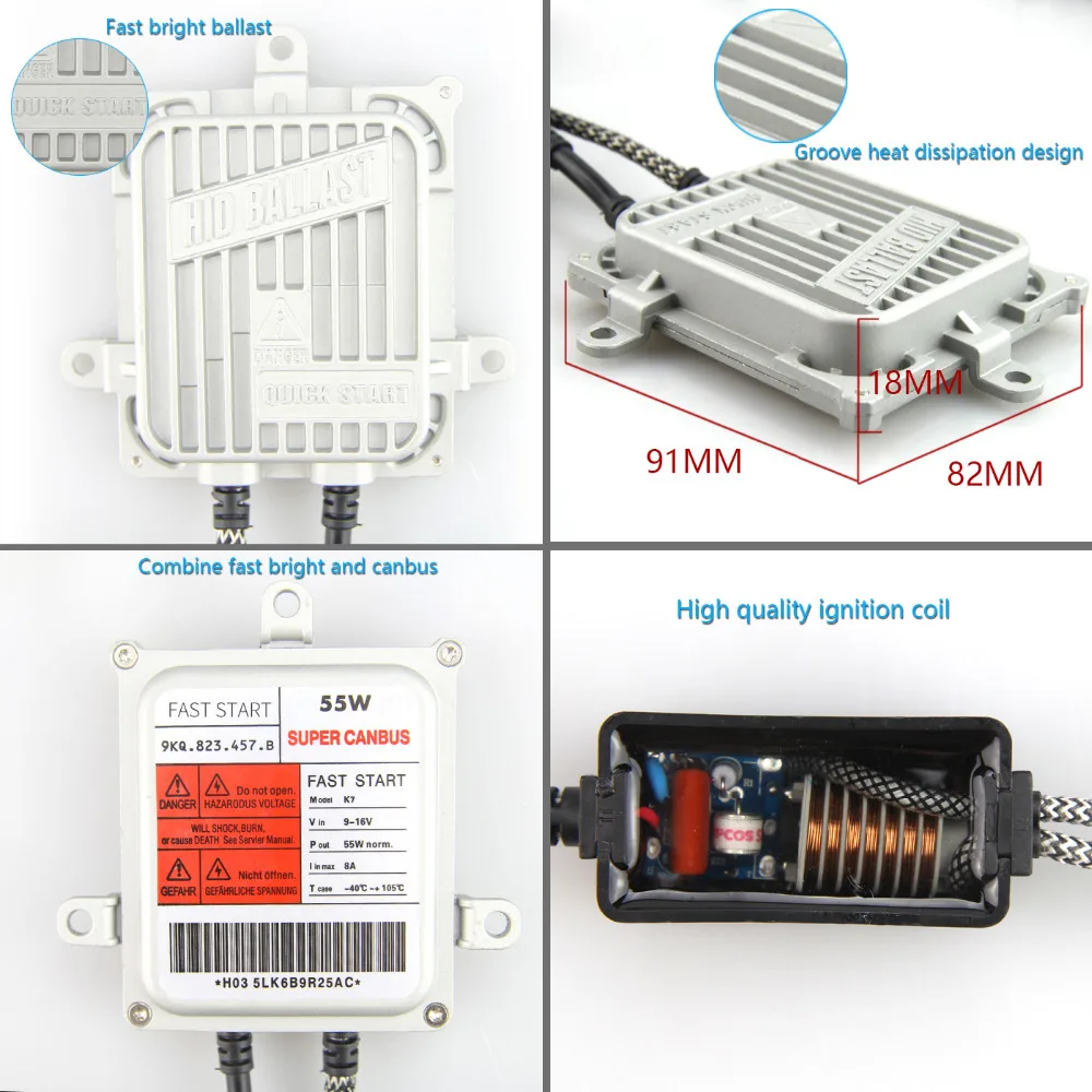 Автомобильный ксеноновый комплект Canbus HID H1 H3 H7 H11 9005 9006 55 Вт супер декодер лампы