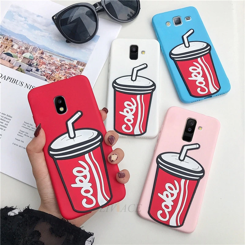 Силиконовые чехлы 3D cola для samsung galaxy j8 j7 j6 j5 j4 a6 a8 plus pro prime 2018 2017 2016 2015 мягкая задняя