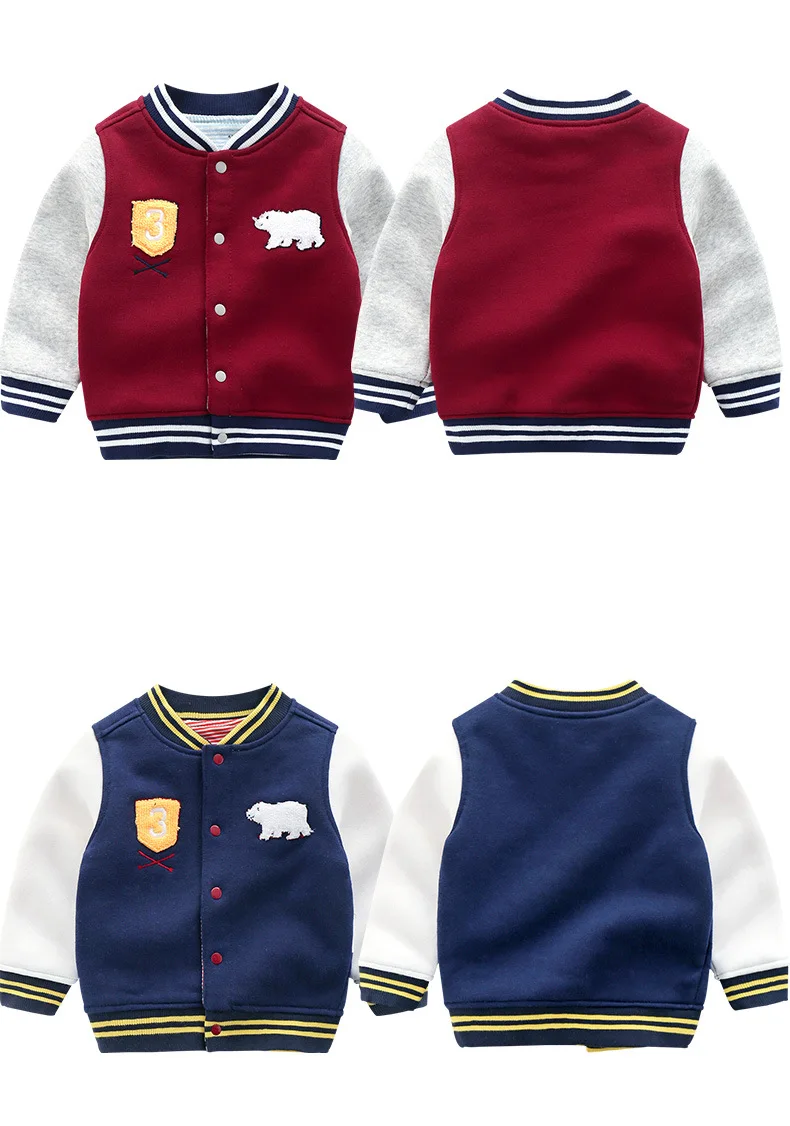 Baby Boy Clothes Boys Jacket Spring Bear Boys Outwear Children Brand Kids Coats Boys Baseball Sweater Shirt baby clothes