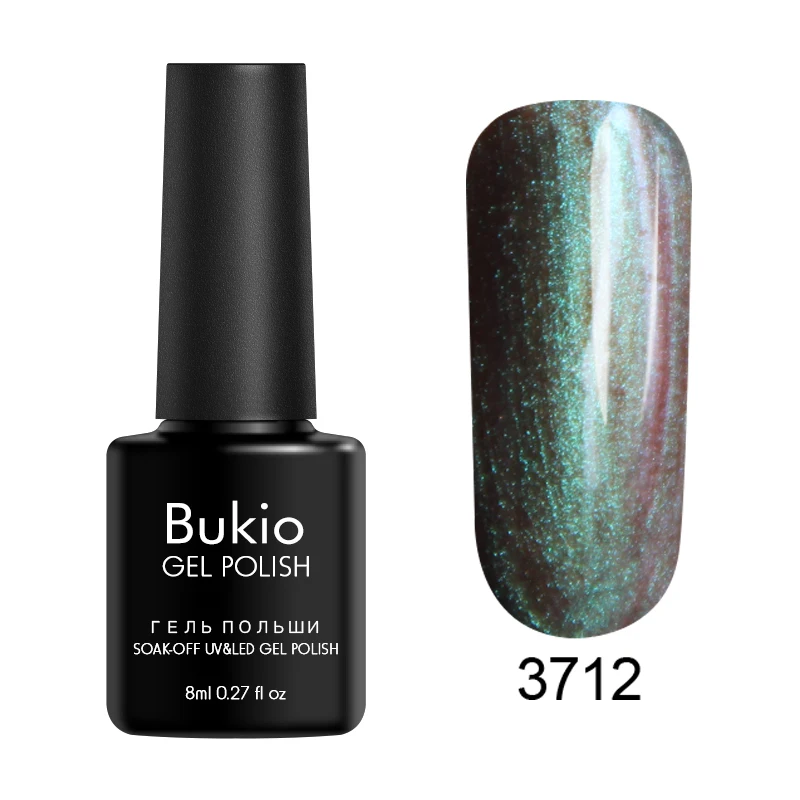 3712 Bukio Хамелеон Блестящий Гель-лак для ногтей порошок зеркальный эффект лак для ногтей 12 цветов долговечный замочить УФ светодиодный лак - Цвет: 3712