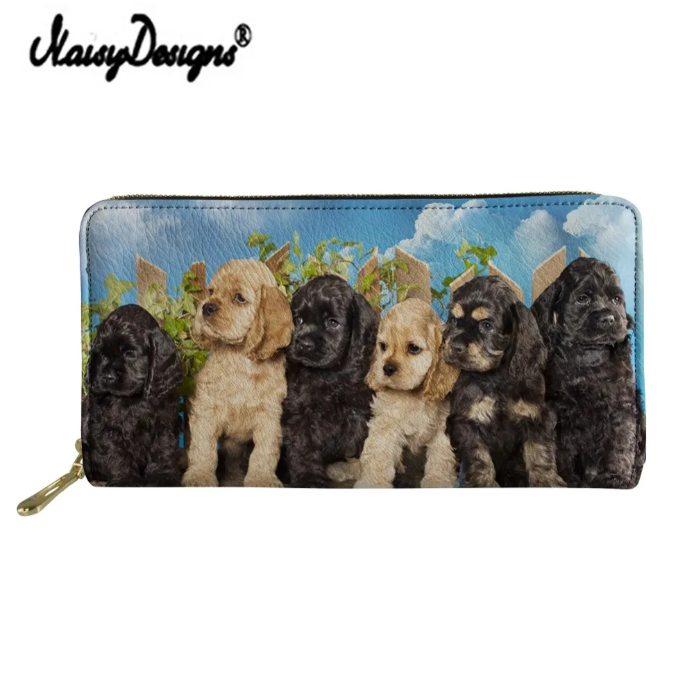 Женский Детский кошелек на молнии с принтом американского коккера Длинный