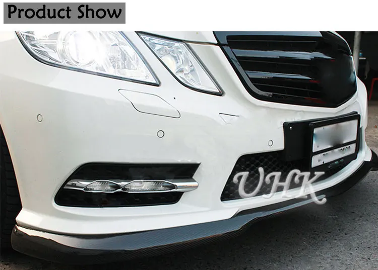 UHK аксессуары для E Class W212 спортивный стиль углеродного волокна передний бампер спойлер автомобильные бамперы сплиттер диффузор