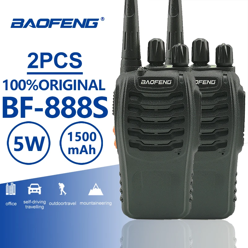 

Портативная рация Baofeng Bf-888s Talkie 5W 16CH UHF 400-470MHz, Портативная радиостанция BF888s, передатчик Hf, трансивер BF 888S, 2 шт.
